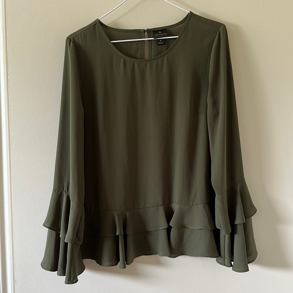 Green work blouse